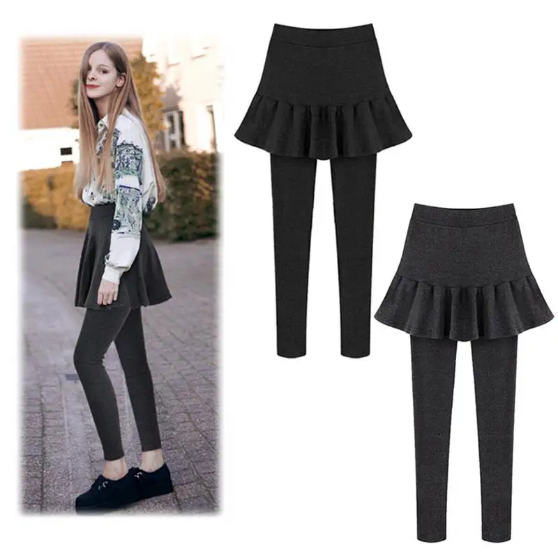 Fake Pleated/A-lined Skirt Female Slim Winter Leggings Thicken Material High Waist Women Winter Outwear Leggings Plus Size 3XL Fake Pleated/A-lined Skirt Female Slim Winter Leggings Thicken Material High Waist Women Winter Outwear Leggings Plus Size 3XL