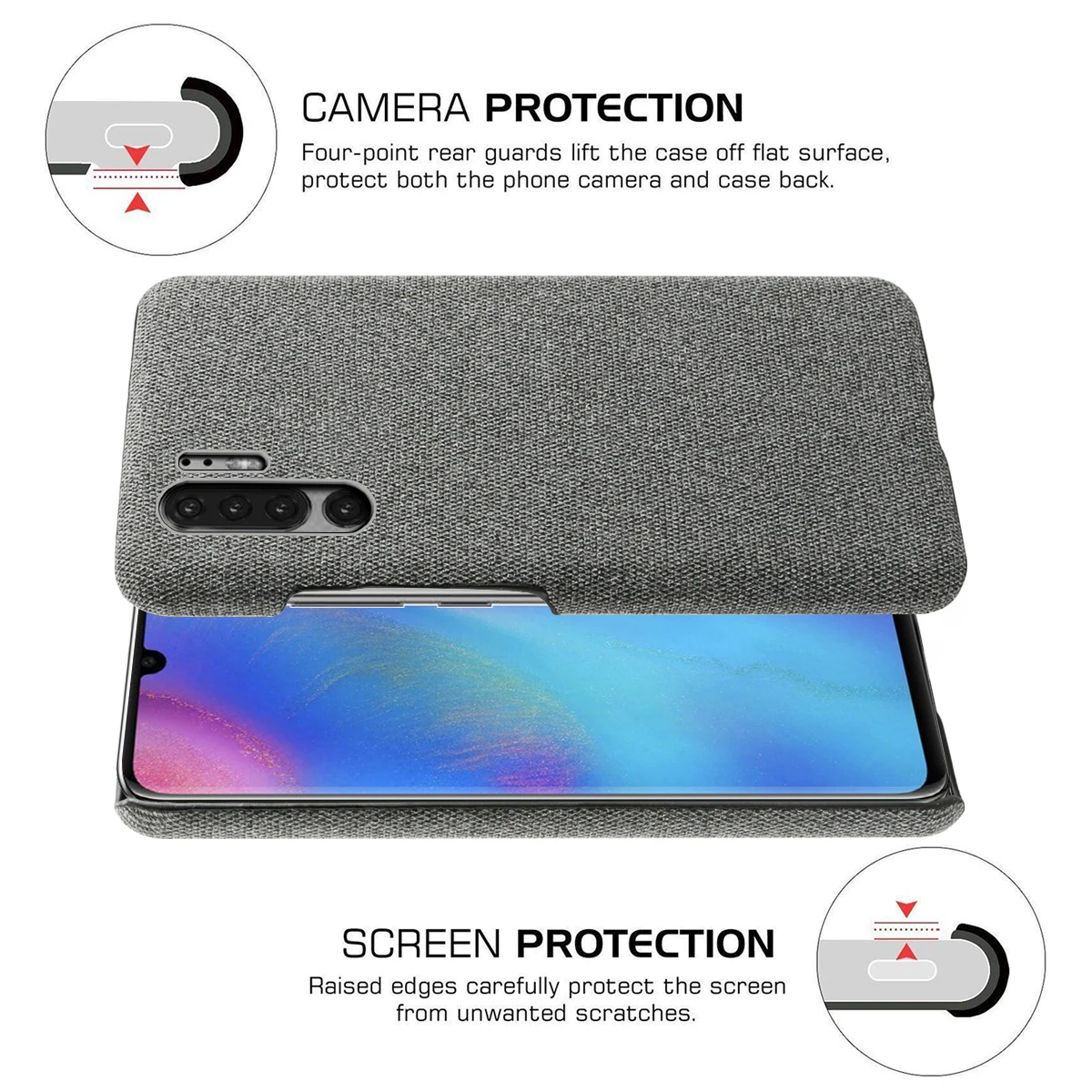 Чехол для Huawei P30 Pro Lite тонкий жесткий чехол из Ткани в стиле ретро с защитой от