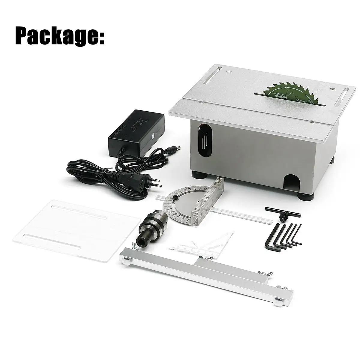 DC 12-24V T6 Mini Table Saw DIY Wood Working Lathe Polisher Drilling Machine Adjustable Table Saw