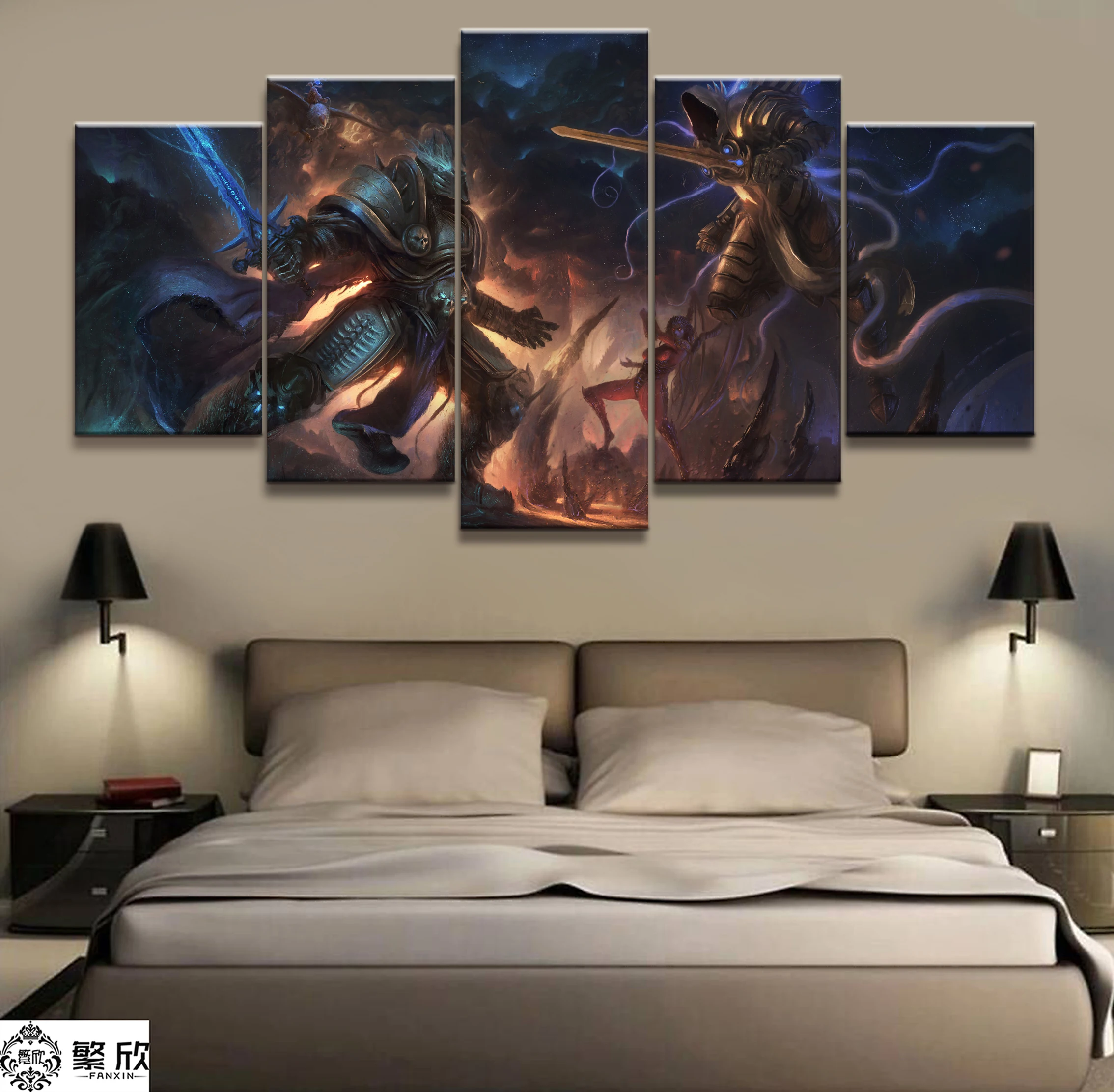 

Home Decor Modular Canvas Picture 5 Piece Kerrigan StarCraft Game Painting Poster Wall For Home Art Canvas Painting Wholesale