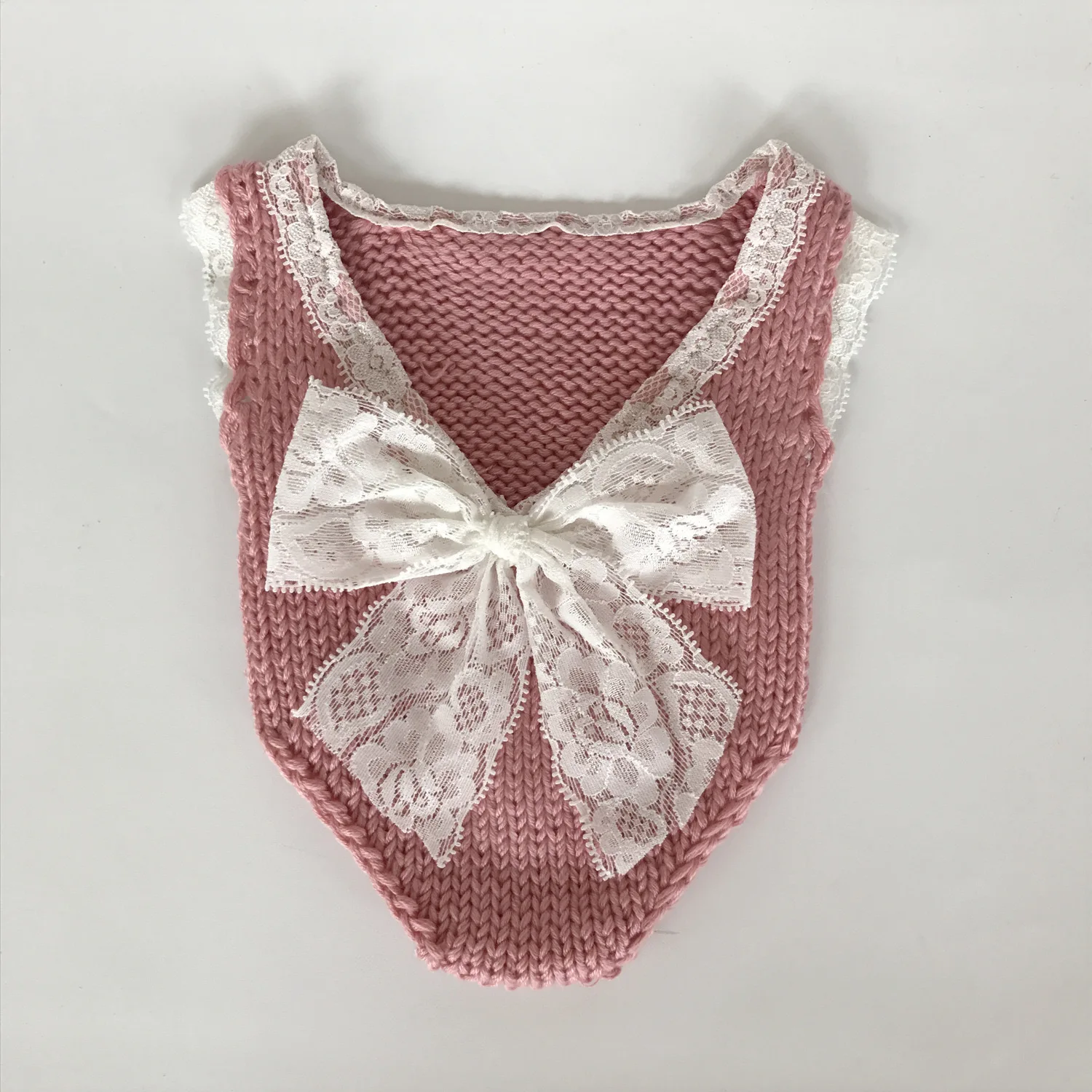 Newborn Baby Photography Props Lace Bow Baby Girl Knit Romper Infant Photography Clothes Baby Photo Props Accessories Fotografie