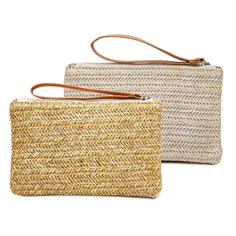 

New 2019 Women Handmade Straw Bag Casual Handbag Summer Female Clutch Bag Corn Peel Woven Beach Bag Big Wallets Bolsas