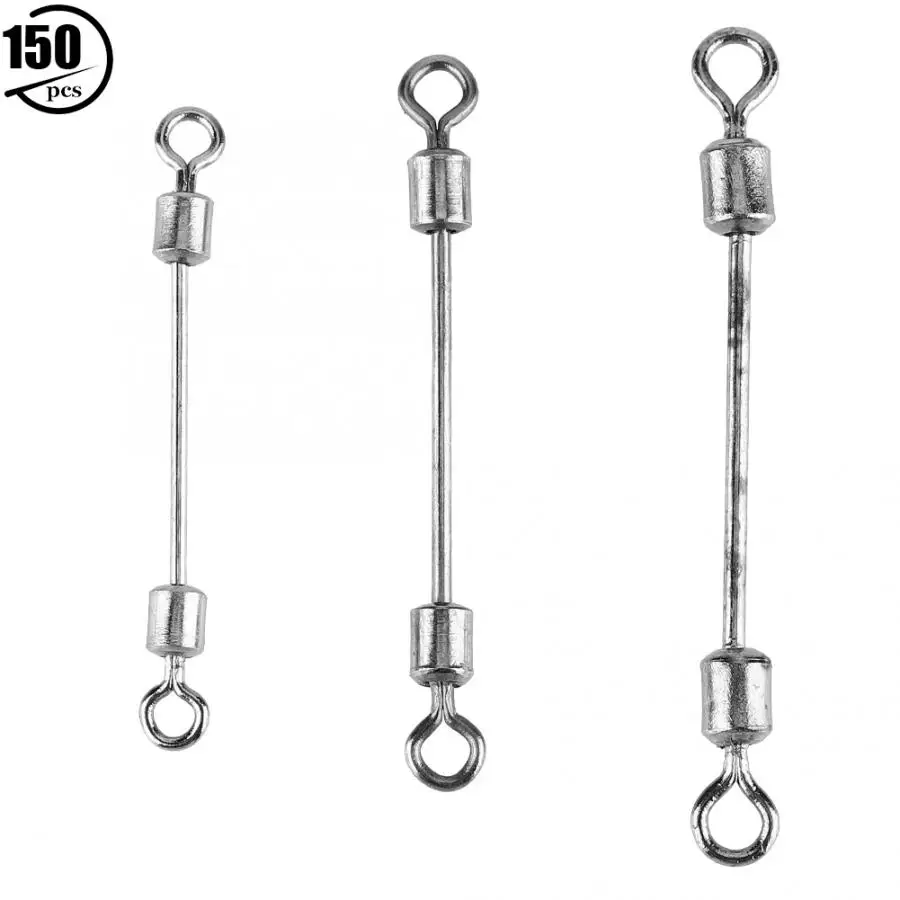 

150Pcs Quick Fishing Line Connector Pin Lead Sheet Seating Buffer Line Solids Ring Double Head Rotate Ring Fishing Tools