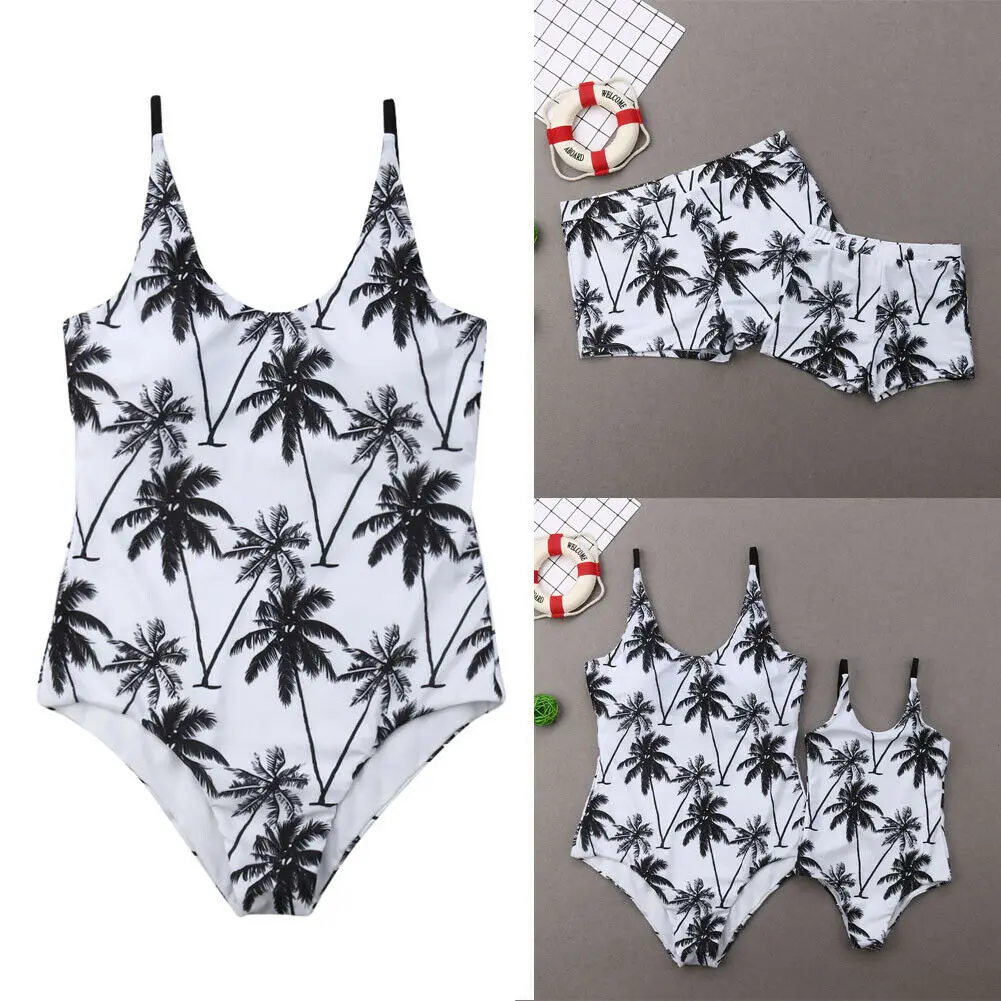 

Family Matching Swimwear Mother Daughter Women Kid Baby Girls Swimsuit Bikini