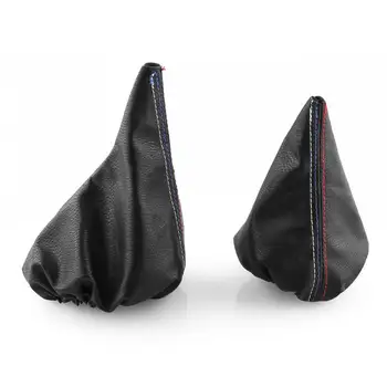 

2PCs Manual Car Gear Shift Collar Leather Handbrake Gaiter Boot Cover Case For E46 3 Series E36 M3(1991-1998)