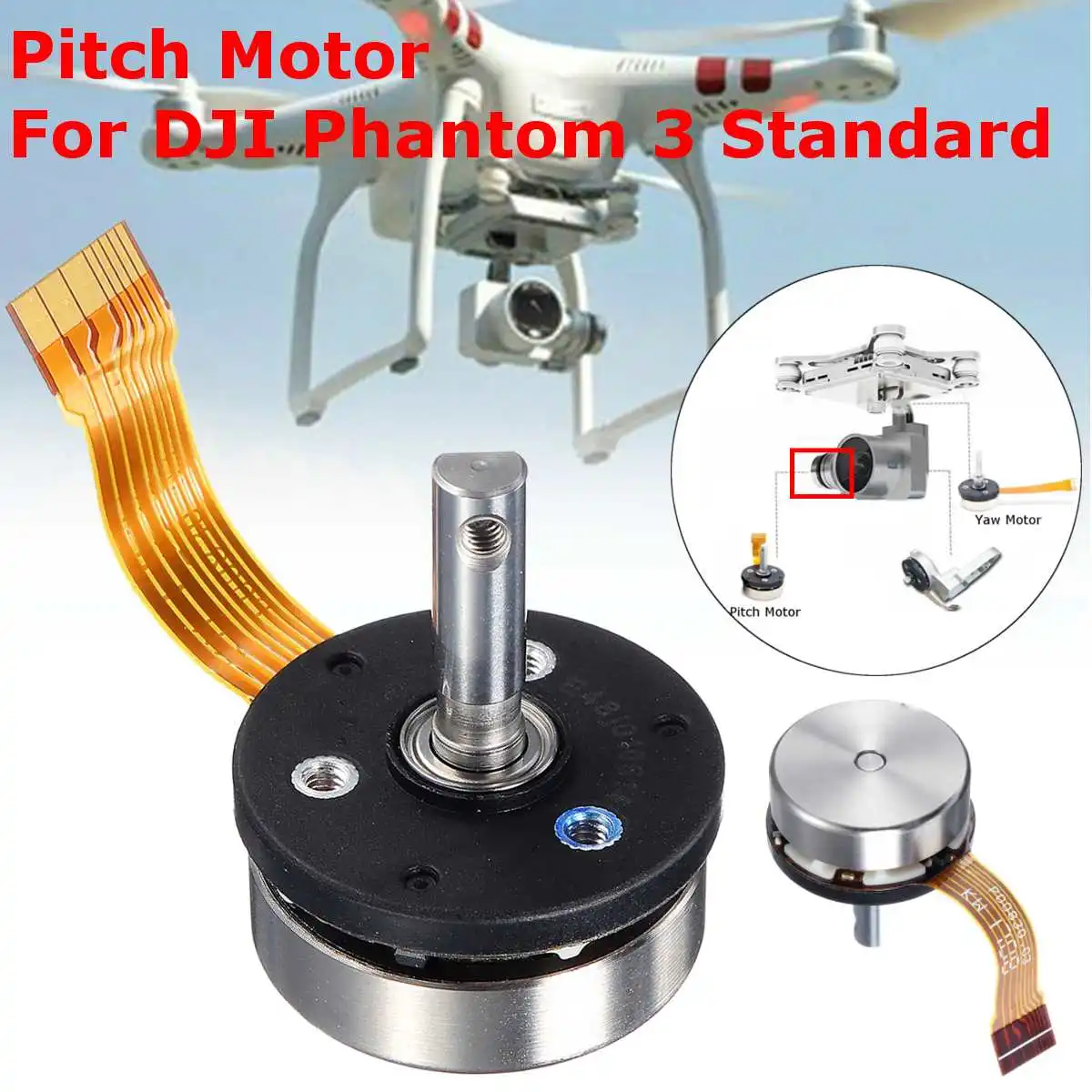 

Gimbal Yaw Pitch Motor for DJI Phantom 3 Standard Adv Pro SE Drone Camera Stabilizer Engine Spare Parts Replacement Repairing