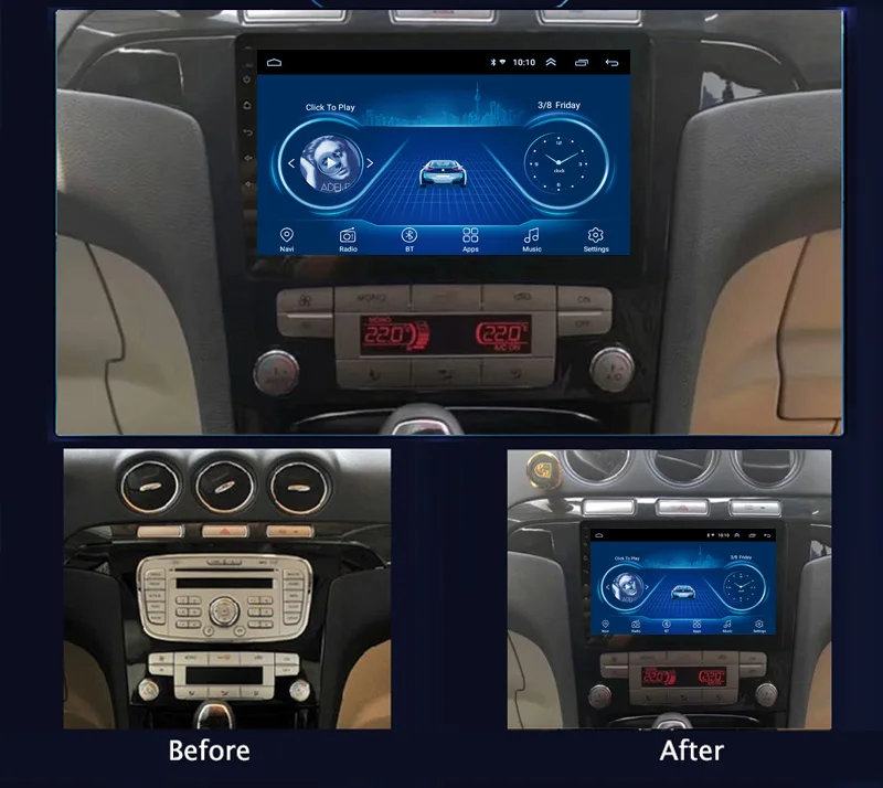Sale For Ford S-Max 2007 2008 Factory direct sales 2.5D 9 Inch Android 8.1 Car Dvd Gps Player built-in Radio Video GPS Bt Wifi 2