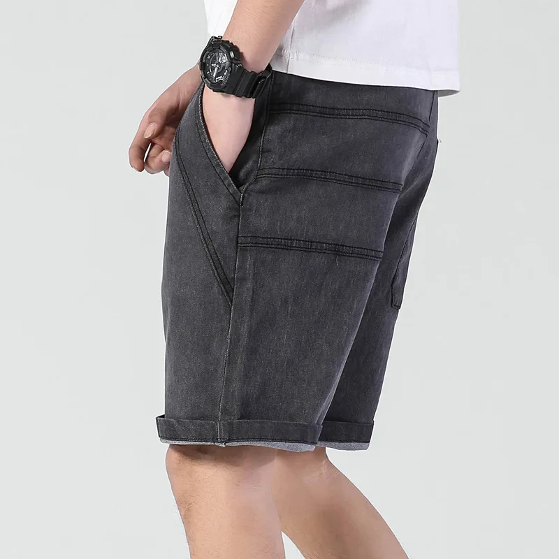 Summer thin Elastic Waist band Denim Shorts Mens Loose Plus Size Big 4XL 5XL 6XL Large Size Shorts Casual Fat Male Jeans Bermuda