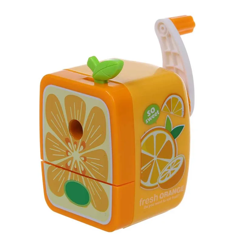 

Orange Pencil Sharpener Hand Crank Manual Desktop School Stationery Kids