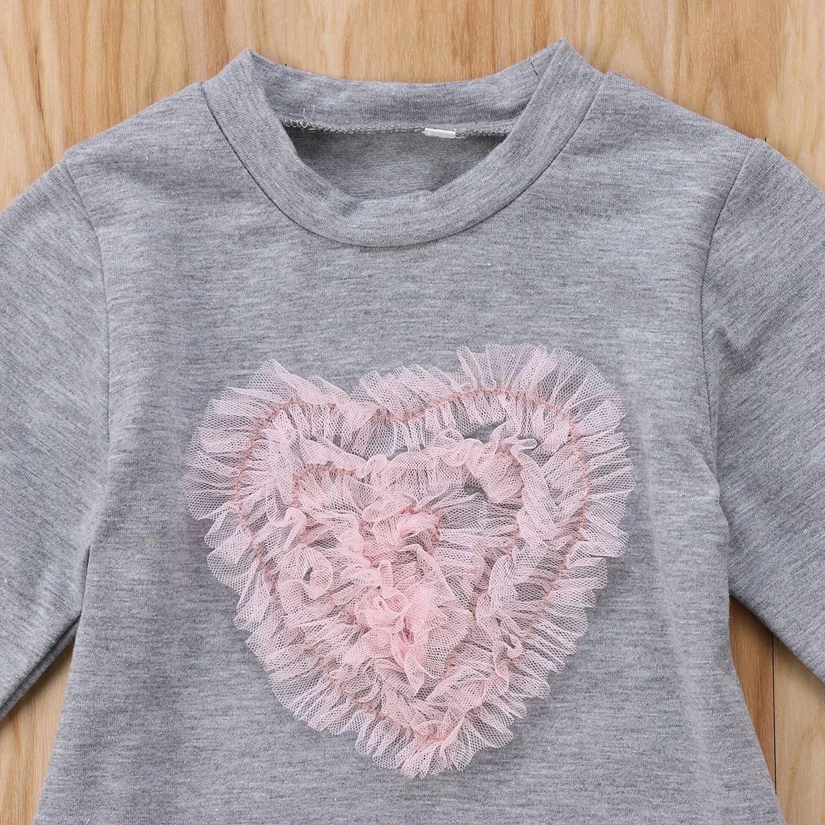 

Pudcoco Toddler Kids Baby Girls Gray Colors Sweet Heart Long Sleeve Lace Tutu Tulle DressOutfits Clothes