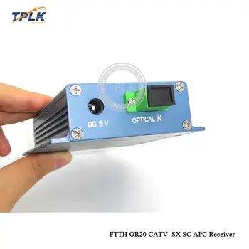 

10pcs/lot Simplex FTTH Fiber Optical Receiver Aluminium CATV FTTH OR20 AGC SC APC Connector with 2 output port best price