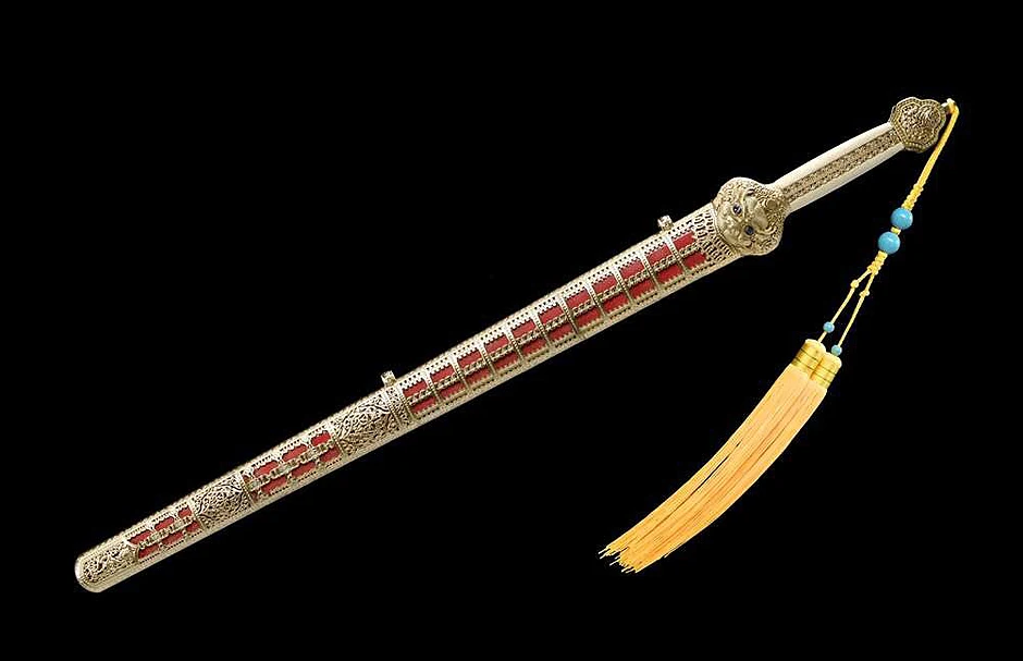 Classical Yongle sword lFully Hand-made Ming Dynasty Sword Damascus Folded Steel Polished Collection | Дом и сад