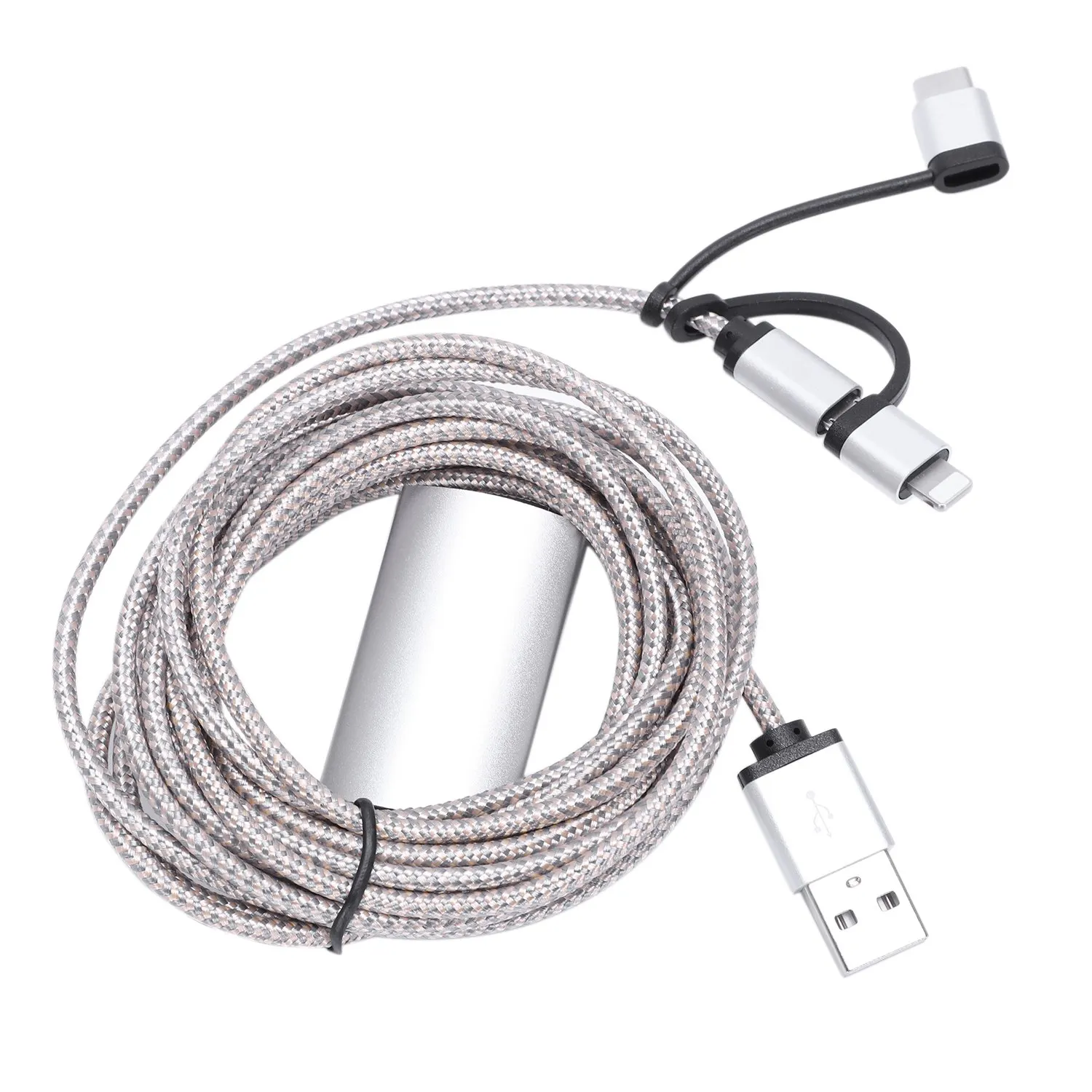 

3 In 1 1.8M Hdmi Cable Hdtv Adapter Nylon Weave Av Cable For Micro-Usb/Type C To Hdmi 1080P For Iphone Android Phone