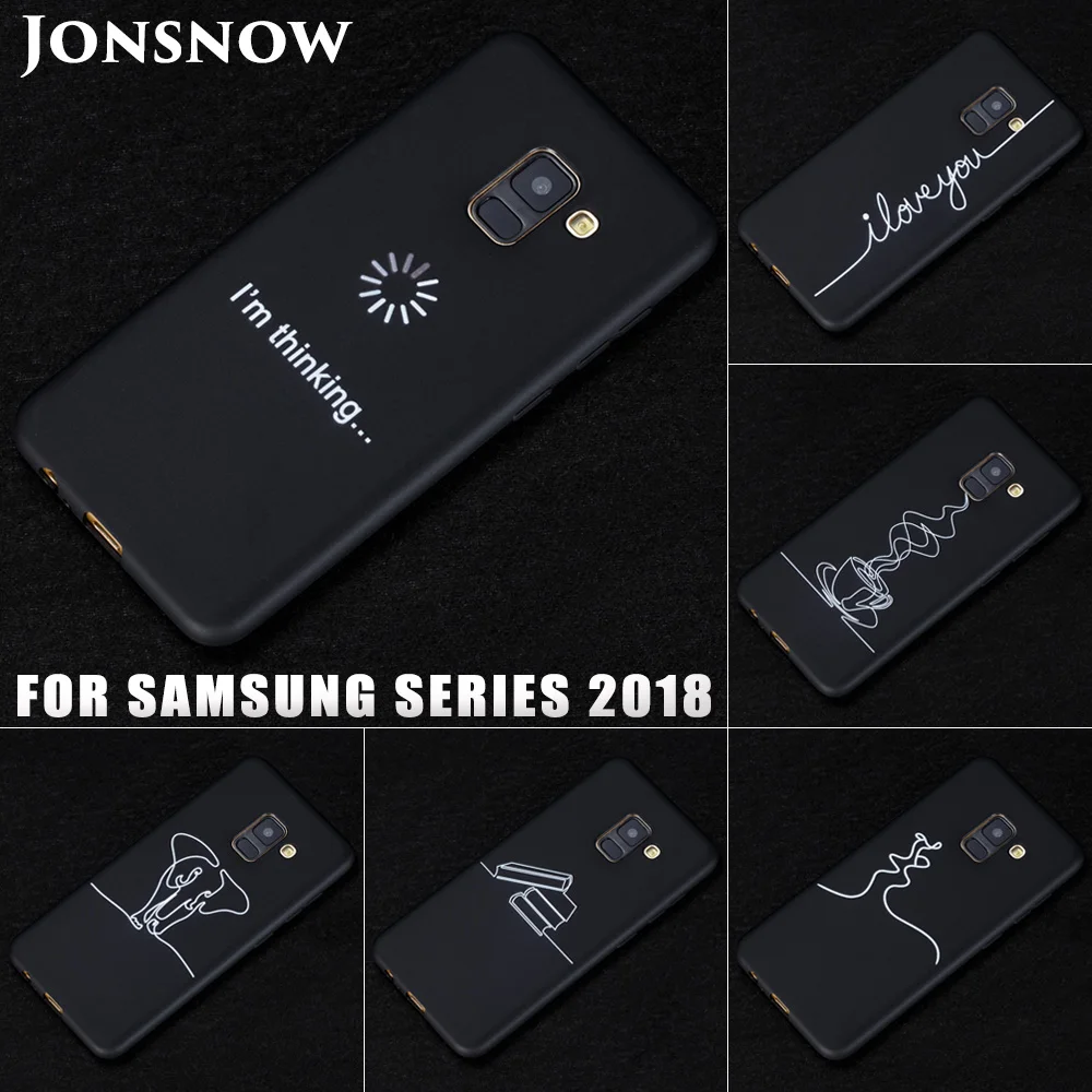 

JONSNOW Cute Simple Case for Samsung Galaxy A7 2018 A6 A8 Plus Soft Silicone Mate Protective Back Cover for Galaxy J2 J6 J8 2018