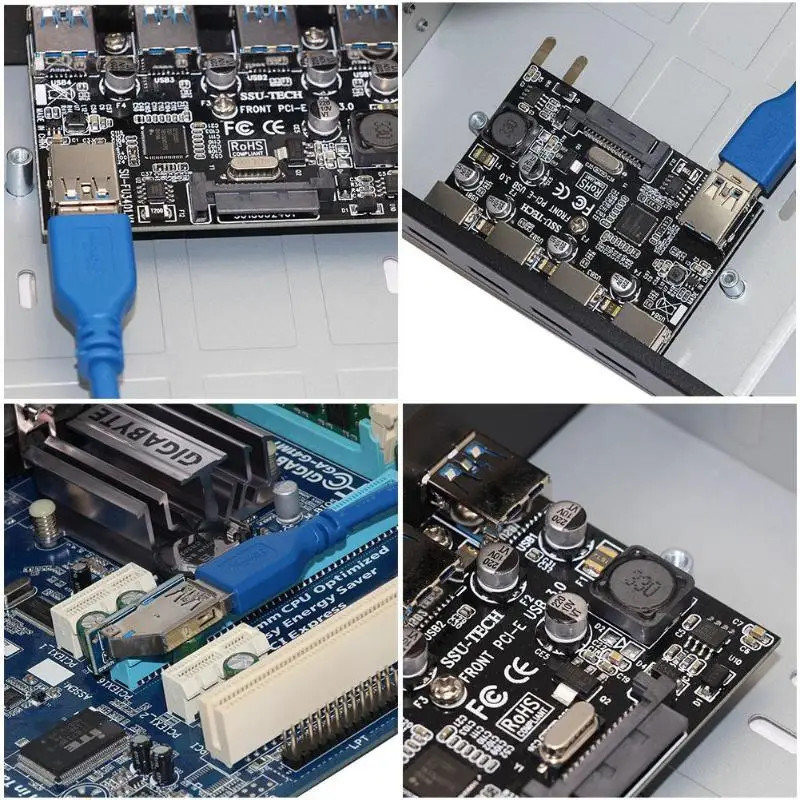 Супер скорость PCIE PCI-E express до 4 портов USB 3,0 концентратор USB 3,0 3,5 дюймов передняя панель с 4 USB 3,0 порты для кабельный адаптор usb передняя панель компьютера