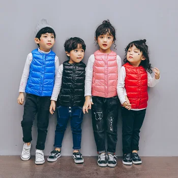 

New Children Vests Winter Ultra Light White Duck Down Vest Coats Boys Girls Sleeveless Jacket Kids Windproof Warm Waistcoat 2-8Y