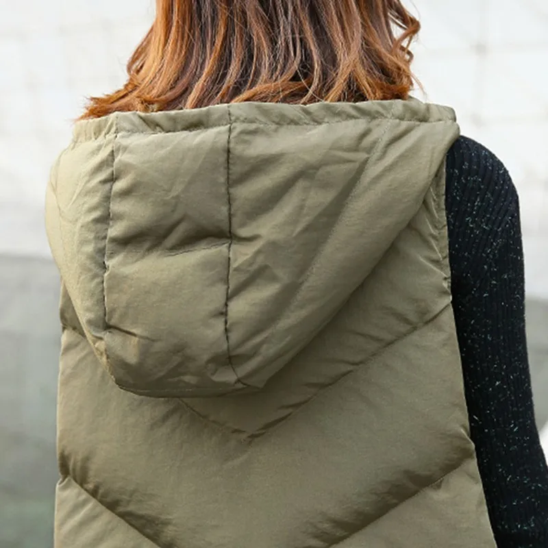 CHICEVER 2018 Winter Waistcoat For Women's Vest Female Gilet Hooded Asymmetric Hem Women's Sleeveless Jacket Fashion Casual Tide