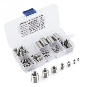 

58Pcs Self Tapping Thread Insert Stainless Steel Inner Thread Inserts Set Assortment Kit Reinforce Fastener helical screw