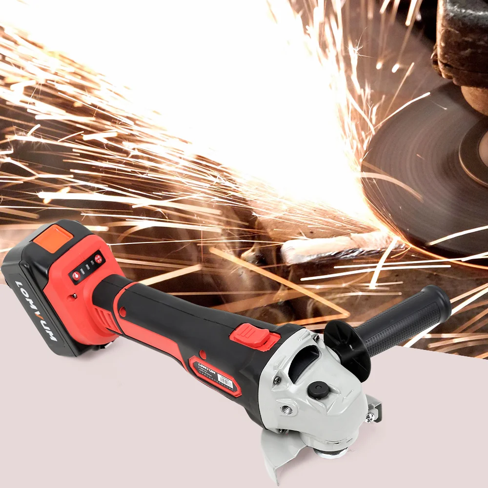 

Lomvum 21V Multifunctional Brushless Angle Grinder Power Tool Handheld 0 - 7000rpm Power Tools with a Storage Box