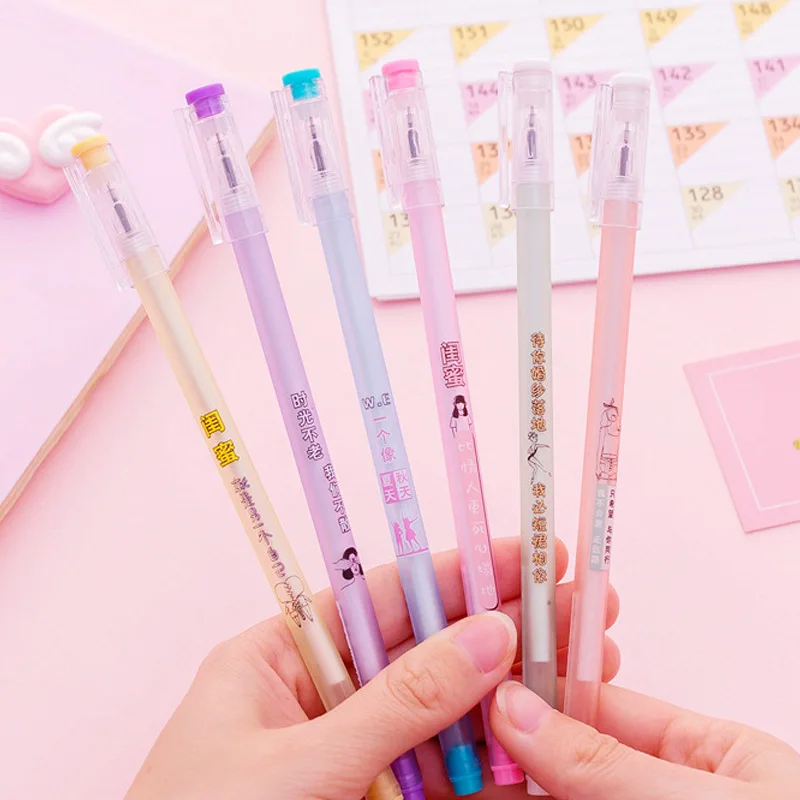 

Creative Korea Style Stationery Beautiful Colorful Rainbow Gel Pens Fashion Office School Supplies Writing Pens