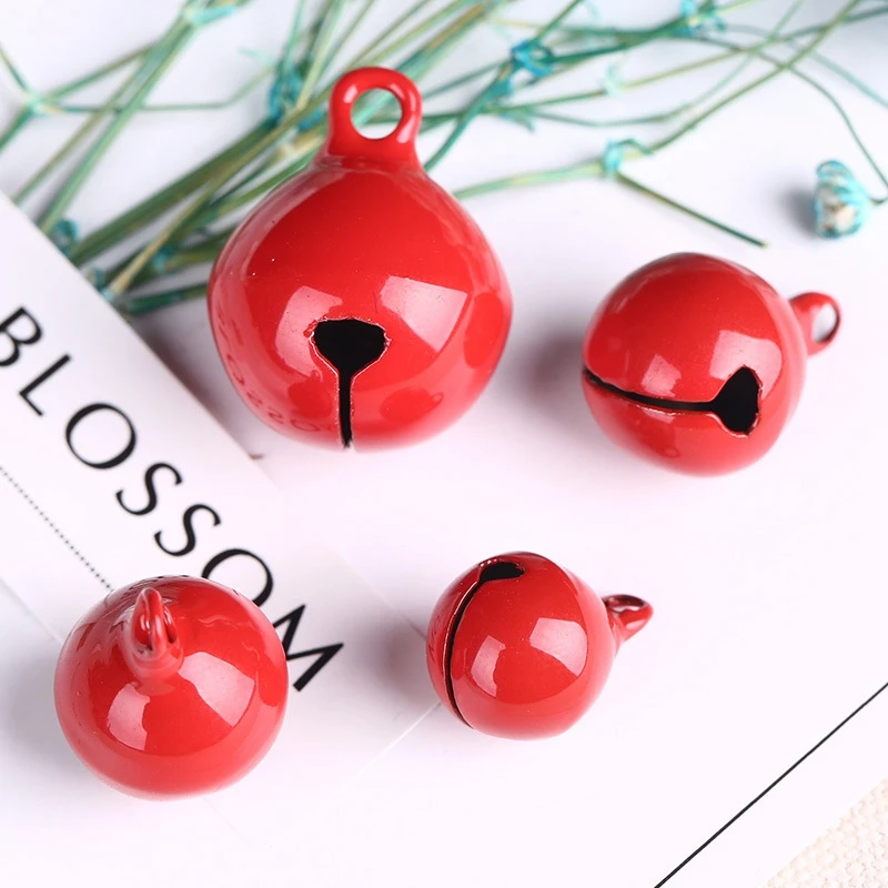 

WCIC 20PCS New Year Decor Christmas Bells Navidad Copper Plating Ornament Xmas Tree Pendant Crafts Handmade Metal Jingle Bells