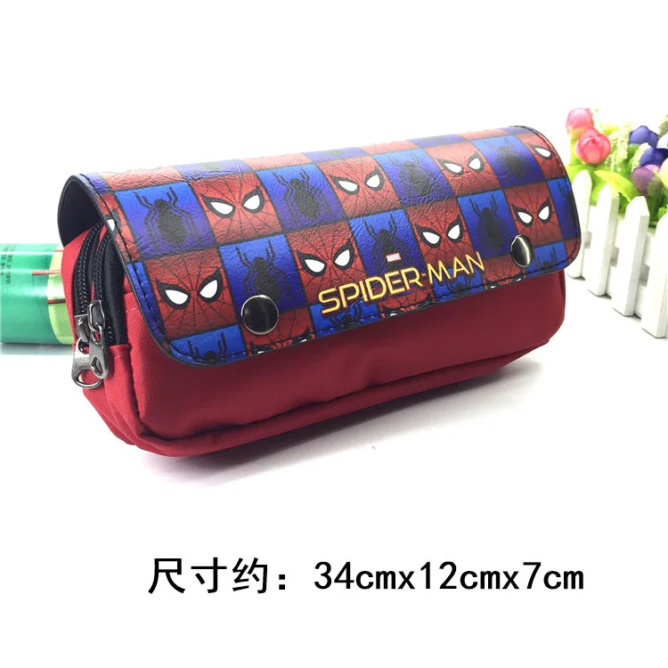 

2019 new super hero Spider-Man pen bag pencil box Harry Pencil case student large capacity double zipper stationery pencil case