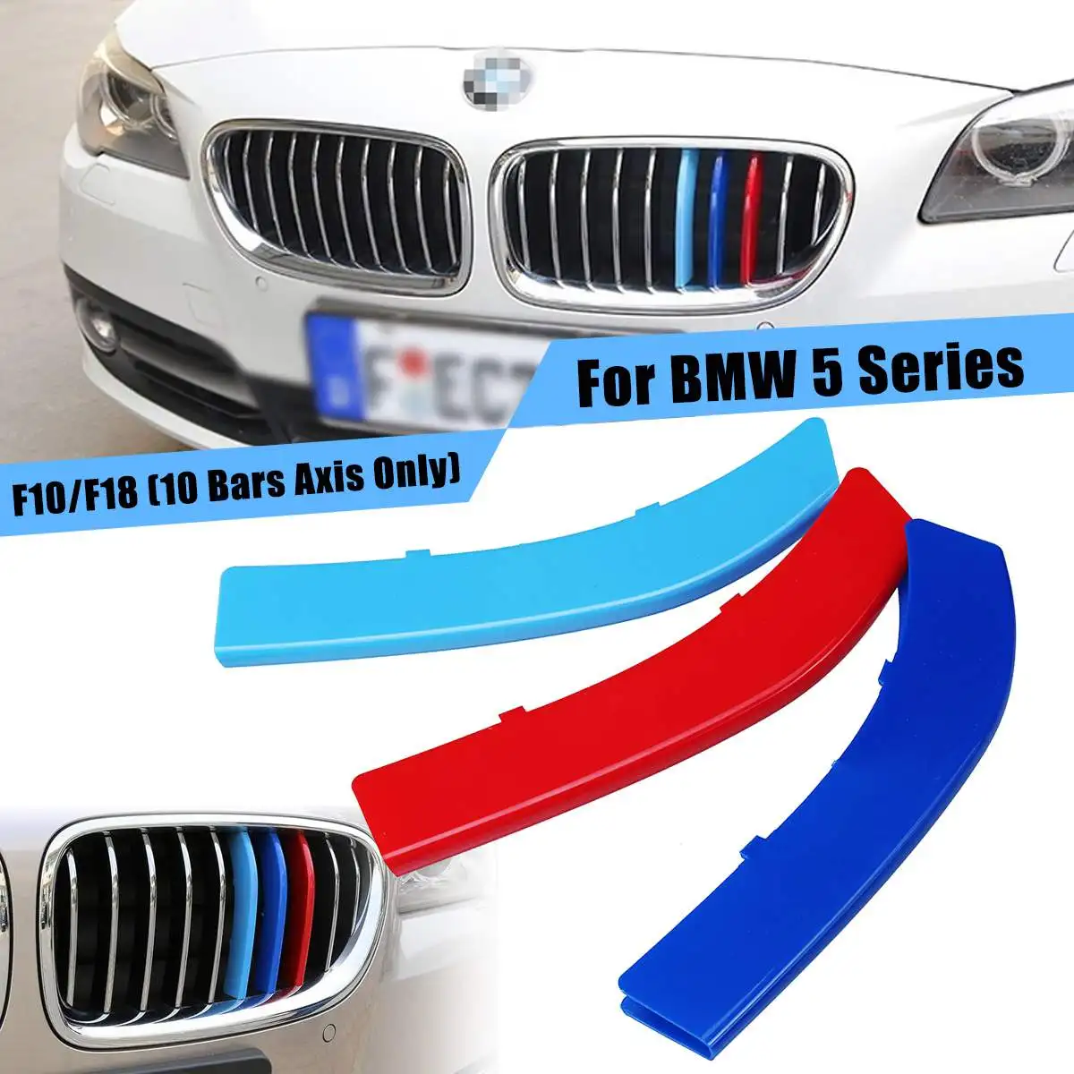 3pcs M-colored Front Grille Grill Insert Decoration For BMW X6 E71 2013 2014