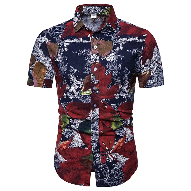 Mens Summer Fashion Beach Hawaiian Shirt Brand Slim Fit Short Sleeve Floral Shirts Casual Holiday Party Clothing Camisa M-5XL | Мужская