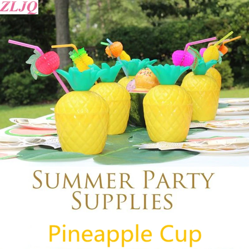 

ZLJQ 1PCS Fruit Pineapple Coconut Cup Bottle Flamingo Paper Straw for Summer Holiday Hawaii Party Chritmas Decoration For Home