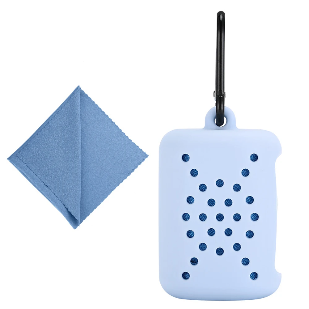 

Portable Fast Drying Microfiber Face Sports Cool Towel with Silicone Case Suitable for Outdoor Running Swimming Sport Fitness