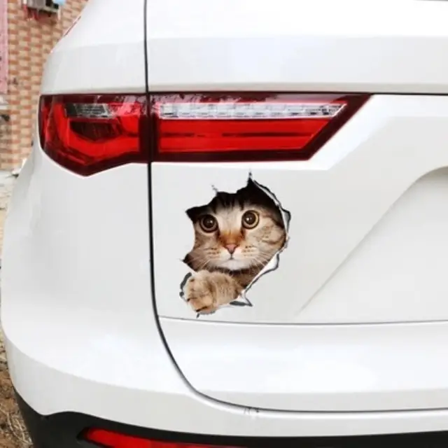 13*18cm 3D Anime Cat Car Sticker Vinyl Decal Waterproof Window Car Styling