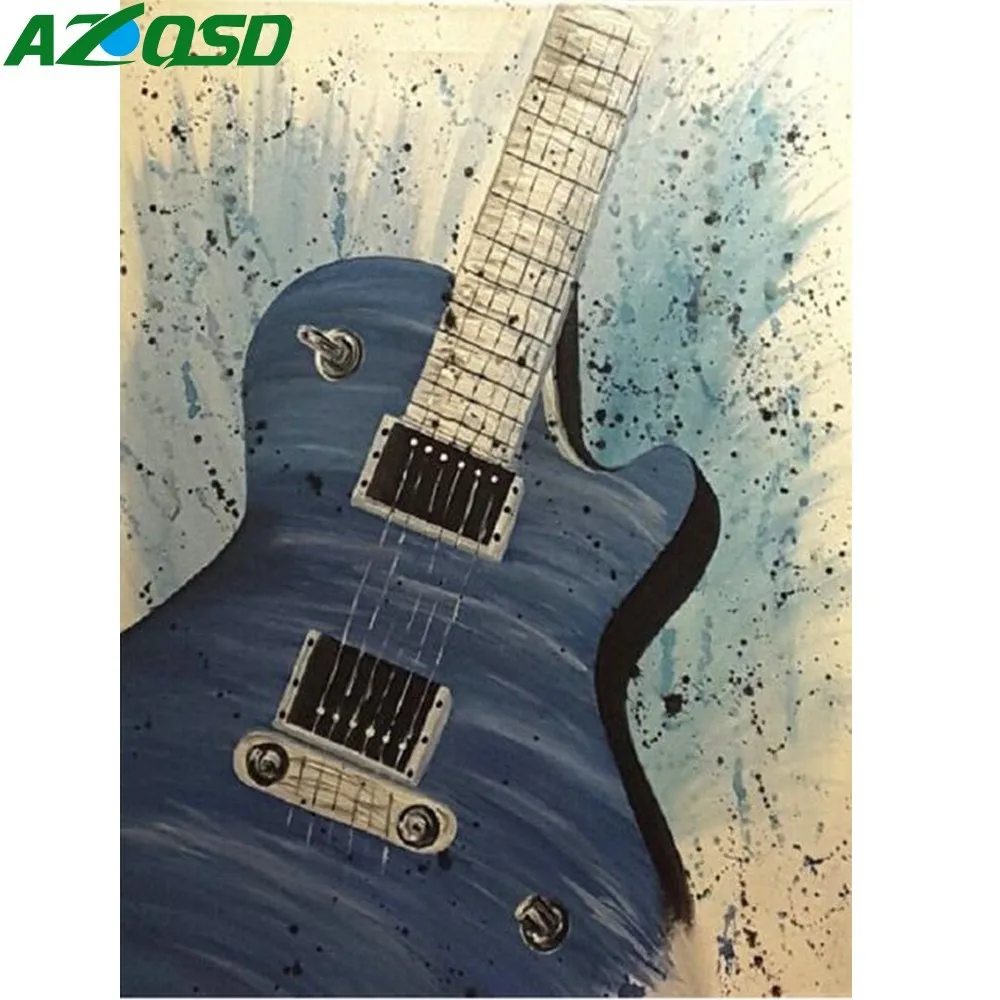

AZQSD Diamond Painting Music Piano Diamond Embroidery Guitar 5D DIY Full Square Diamond Mosaic Cross Stitch Home Decoration