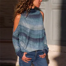 YJSFG HOUSE Womens New Sweaters Cold Shoulder Turtle Neck Cut Out Long Sleeve Sweater Fashion Ladies Harajuku Tops Thin Sweaters white v neck cold shoulder long sleeves sweaters