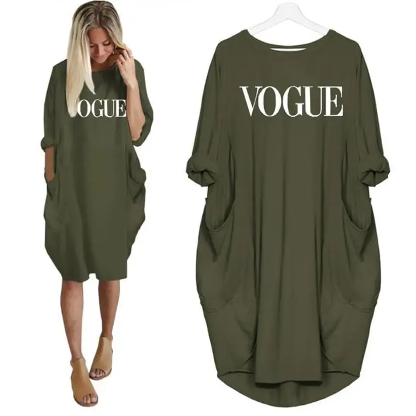 

2019 New Fashion VOGUE Letters Print T-Shirt For Women Pocket Women Tshirt Harajuku Graphic Tees Women