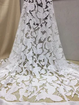 

2018 High Quality Nigerian wedding African lace fabrics most popular Guipure cord lace fabric for wedding dress