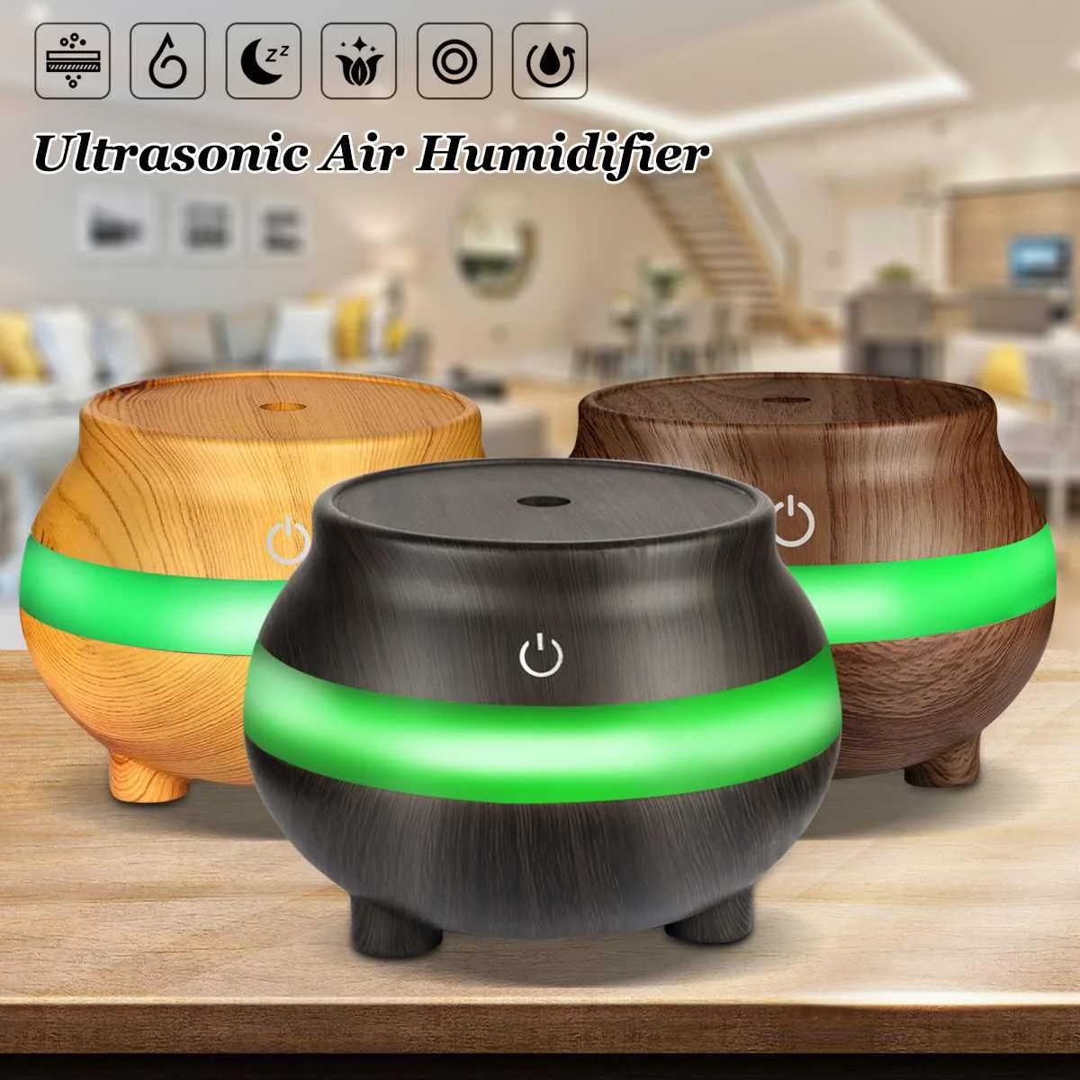 

7 Color LED Night Light Ultrasonic Air Humidifier for Office Home Essential Oil Aroma Diffuser Aromatherapy USB Mist Purifier