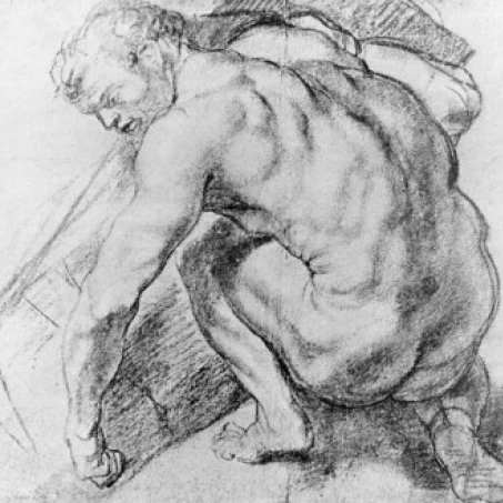Nude study for the painting Abraham and Melchisedek in Caen circa 1610/1616 France Paris Musee du Louvre 18 x 24 | Дом и сад