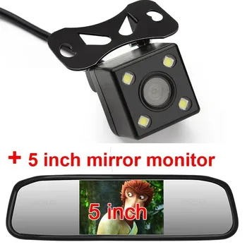 

HD 800*480 Screen Car Mirror Monitor 5" TFT LCD Mirror Car Parking Rear View Monitor 2 Video Input Connect Rear/ Front Camera