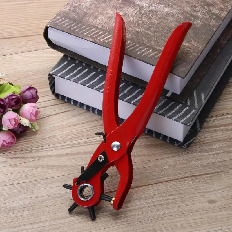 

5 Hole Size Belt Household Belt Hole Puncher Tool Leathercraft Holes Punching Machine 3-in-1 Hand Pliers Leather Tools