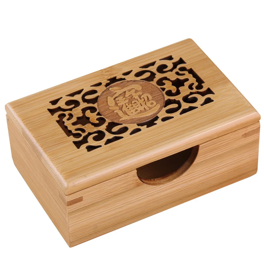 

Mini Storage Box Business Card Holder Case Small Bamboo Wood Handmade Engraving Desktop Personality Stationery Creative Gift