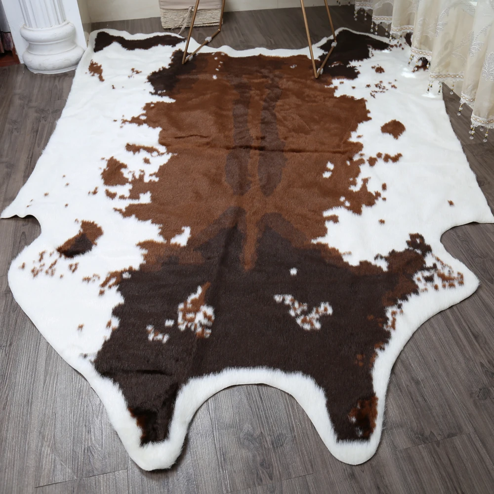 Cow Leopard Carpet Imitation Animal Skins Natural Shape Rugs Big Size
