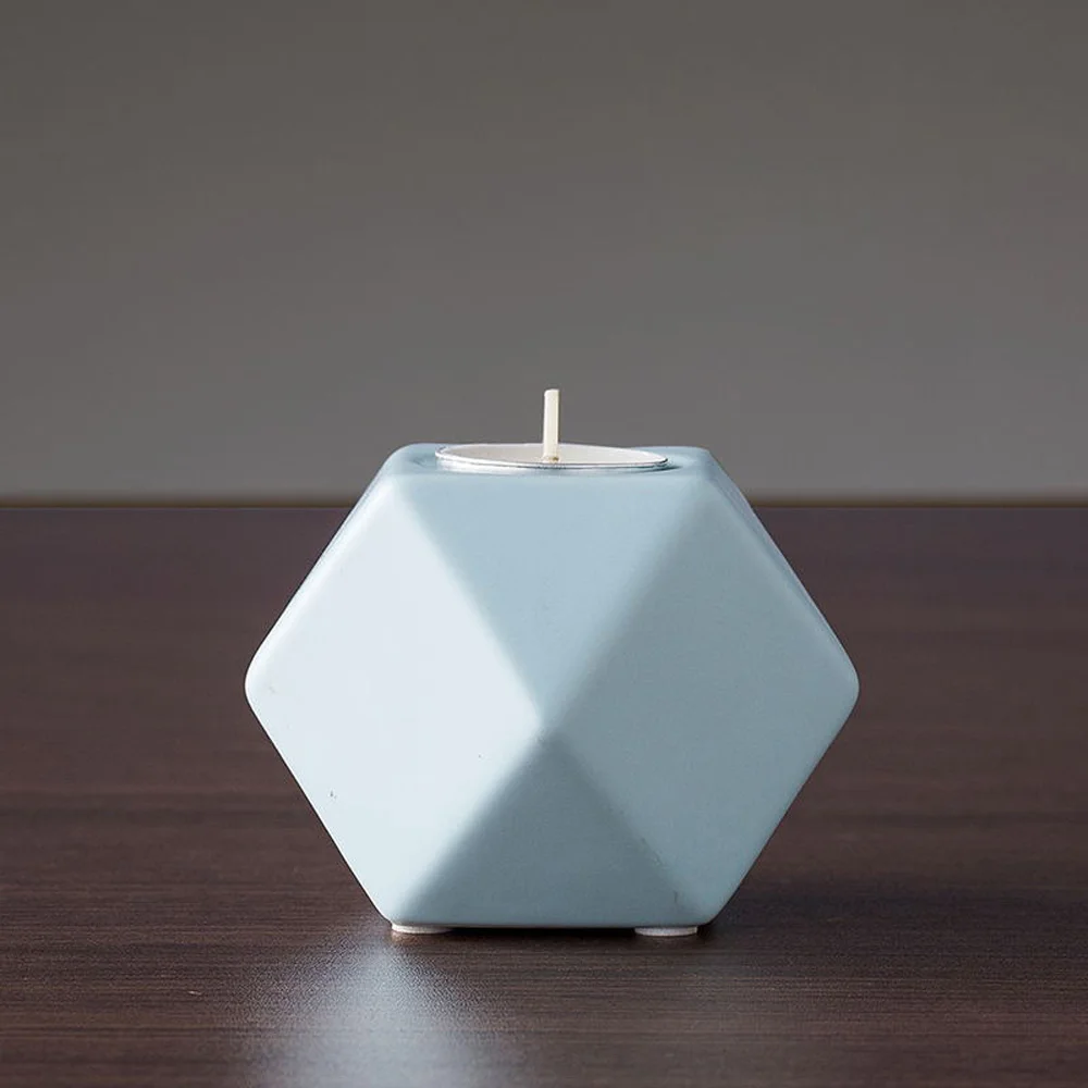 

Retro Ceramics Geometric Shape Candle Holder Candlestick Modern Craft Home Decor
