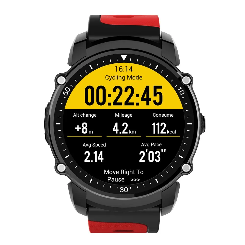 Sports Smart Watch Android 5.0 And Ios 8.0,Ip68 Waterproof Heart Rate Monitoring,Pedometer,Gps Information Reminder Sports Wat