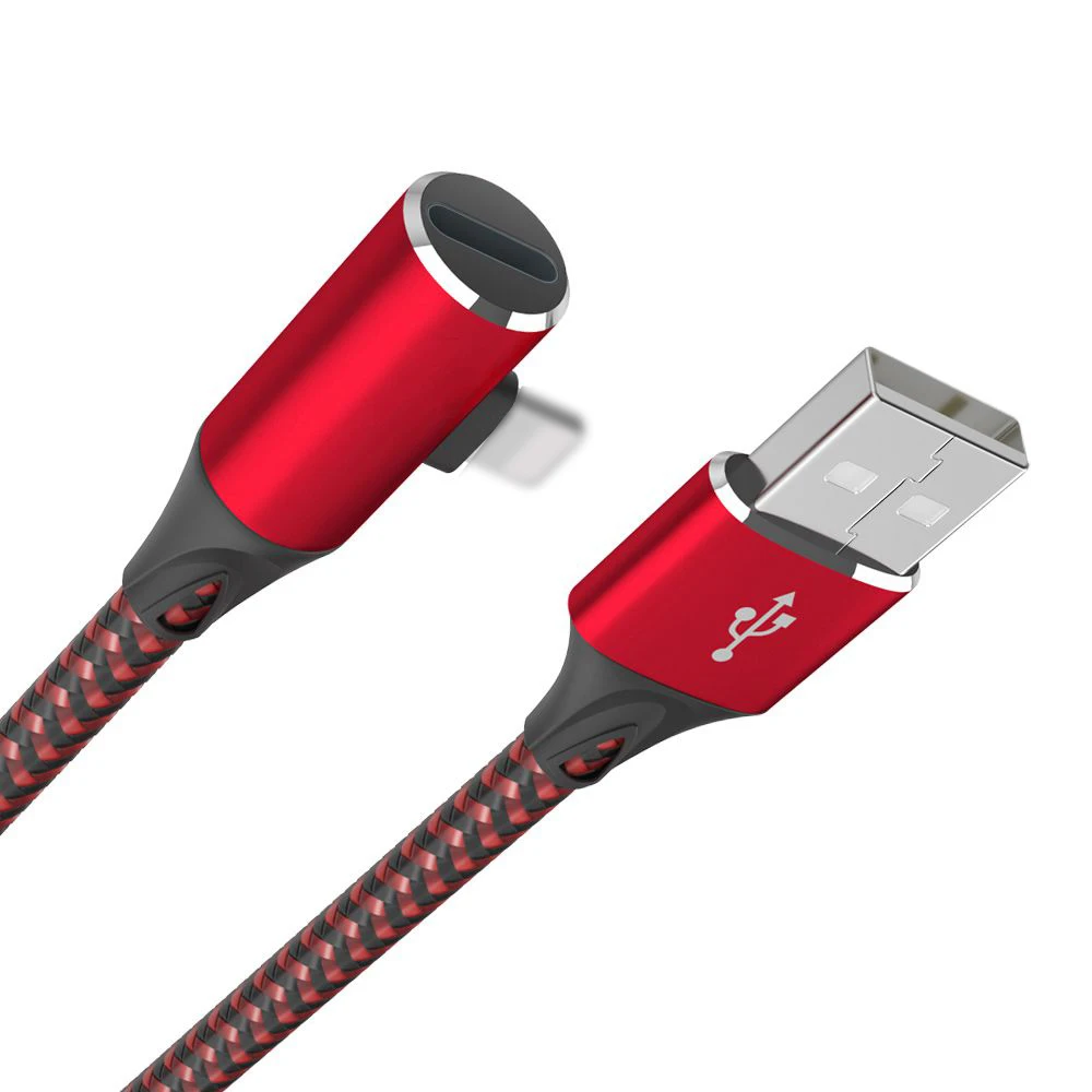90 Degree USB Cable For iPhone X 8 7 Aux Audio Cable Adapter Wire Cord