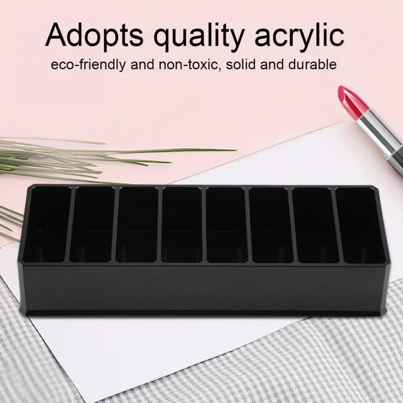 

New Black Acrylic Makeup Storage Case Nail Polish Rack Lipstick Cosmetic Storage box Makeup Brush Organizer Quality