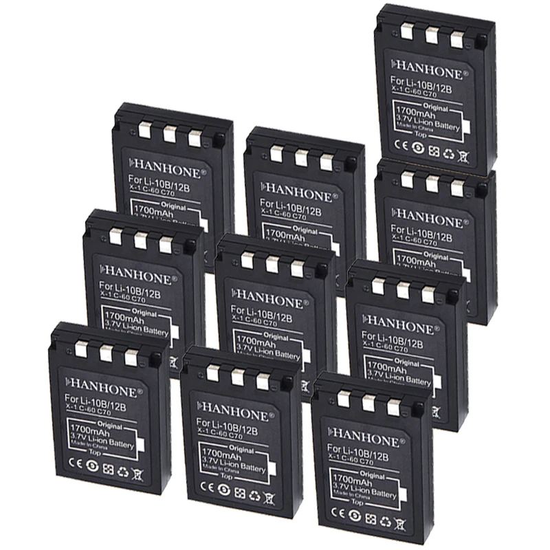 10PCS 1700mAh Li12B Li10B Li 10B Li 12B Battery For OLYMPUS U 300 800