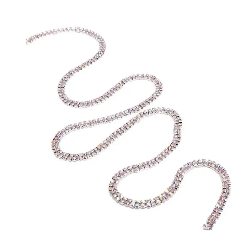 

1 Yard Double Row Sparkle Rhinestones Chain DIY Mobile Phone Shell Stickers