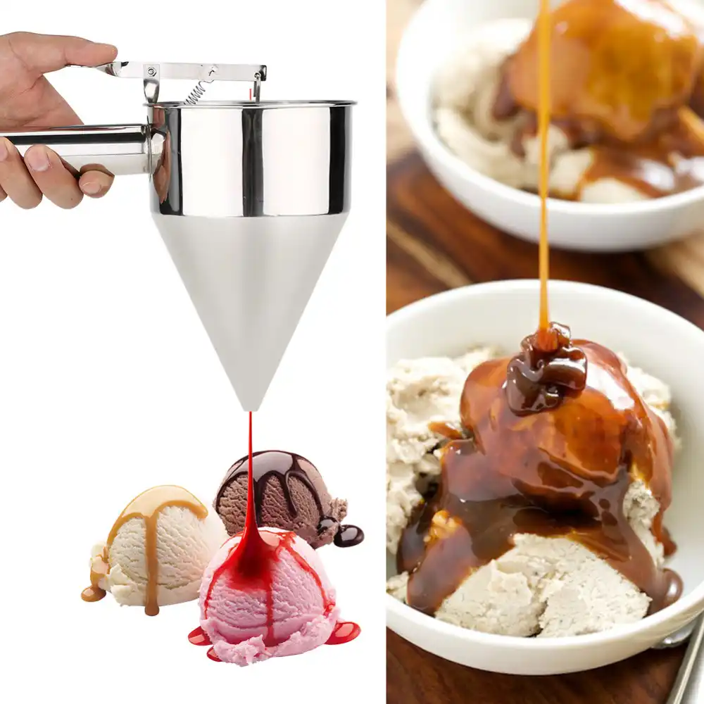 Baking Funnel Cake Desserts Cooking Tools for Home Kitchen Bakery Use Stainless Steel Funnel Octopus Balls Tools With Rack