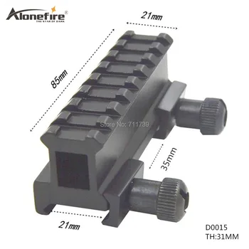 

1pc D0015 Dovetail Weaver Picatinny Rail Adapter 20mm to 20mm 8 Slots Tactical Scope Extend rise Mount scope bases