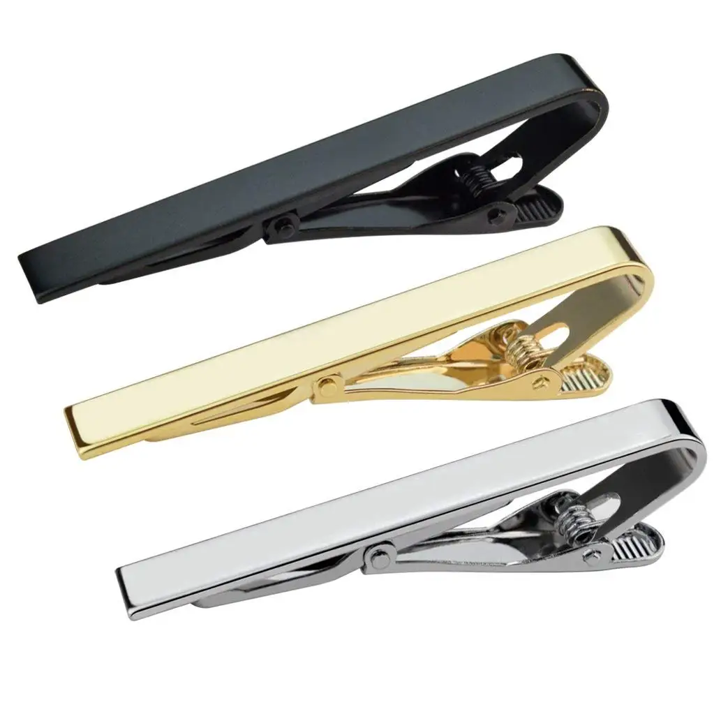 3pcs Tie Bar Clip, Tie Tack Pins Tie Clips Men Silver Gold Black